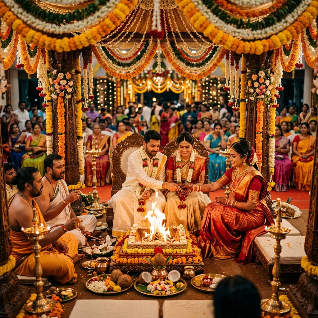 South Indian wedding ceremony live streaming features